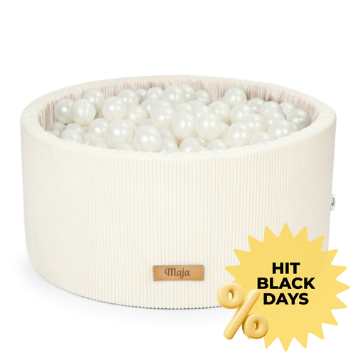 Personalizowany piankowy basen z kulkami JASNY KREM SZTRUKS – 200 piłek w zestawie