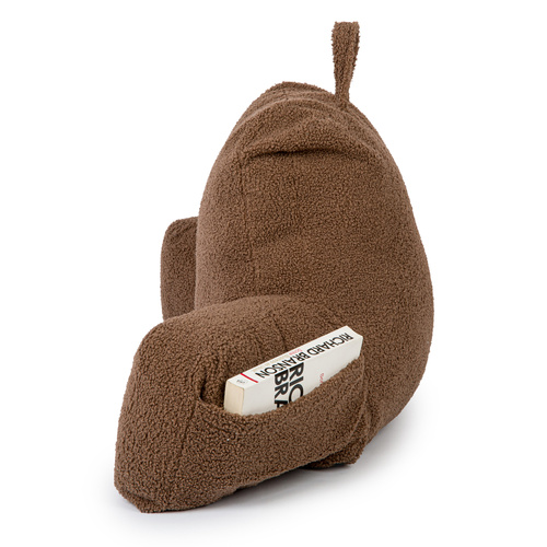 Flumi Rückenlehne Lesekissen für Erwachsene mit Armlehnen und Taschen - Bouce Braun