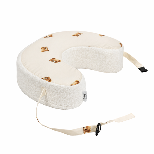 Feeding pillow - pink with white dots