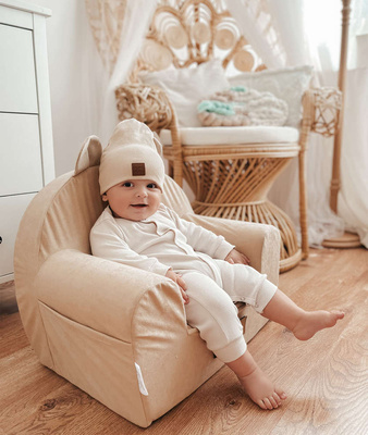 Personalisierter Schaumstoffsessel für Kinder hellgrau