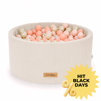 Personalizowany piankowy basen z kulkami BEŻOWY SZTRUKS – 200 piłek w zestawie