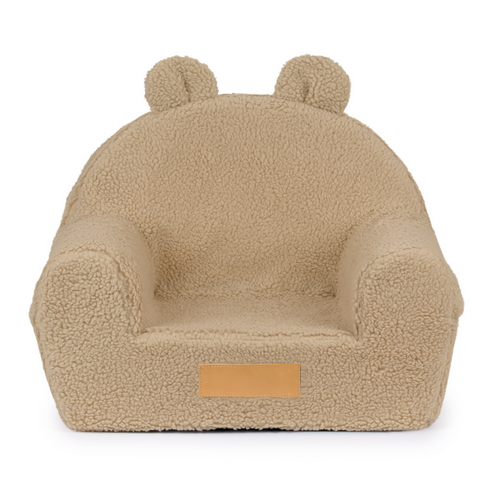 Personalisierter Kindersessel aus Schaumstoff - dunkelbeige Teddybär