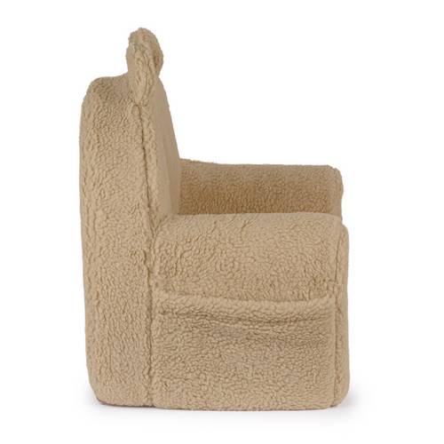 Personalisierter Kindersessel aus Schaumstoff - dunkelbeige Teddybär
