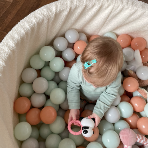 Satz mit 200 Bällen für Bällebad Minze - Grau - Dunkler Pfirsich