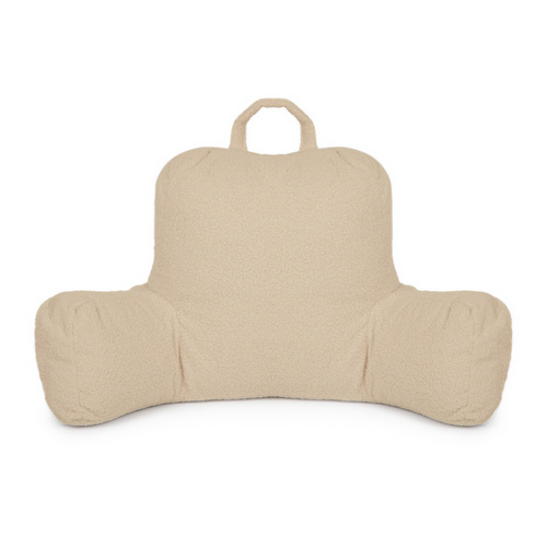 Flumi Reading Pillow for Adults with Armrests and Pockets - Boucle beige