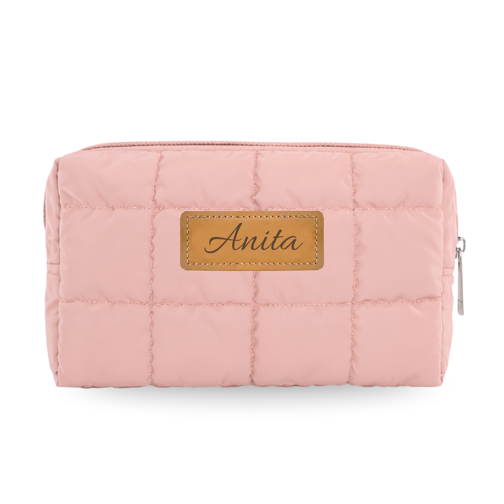 Personalizowana pikowana kosmetyczka - jasny r�