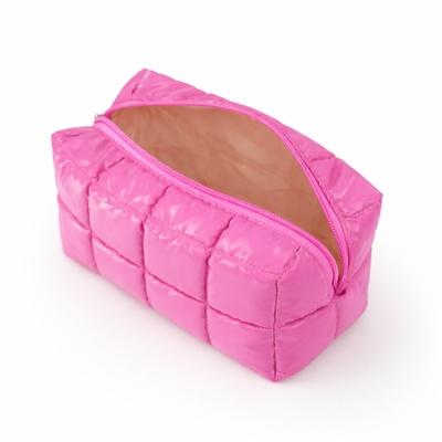 Personalizowana pikowana kosmetyczka - ciemny róż