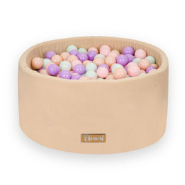 Personalisierte Bällebad Baby Bällepool Kinder 90x40cm mit 200 Bällebad Bälle Beige