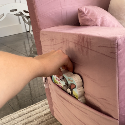 Personalized kids' foldable couch powder pink