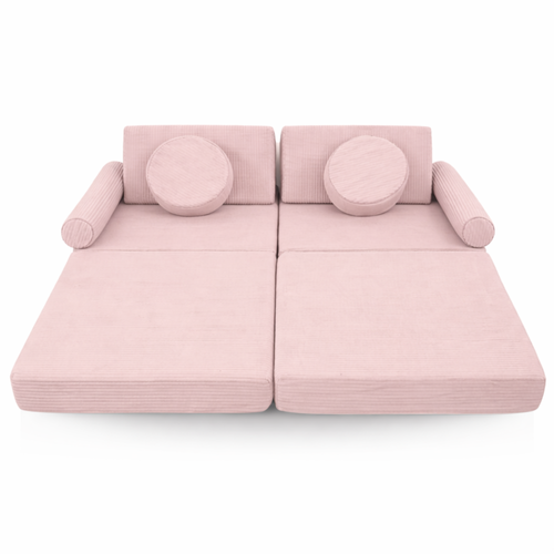 Modułowa sofa piankowa dla dzieci do zabawy - sztruks różowy