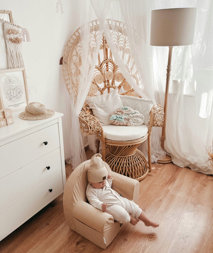 Personalisierter Schaumstoffsessel für Kinder beige