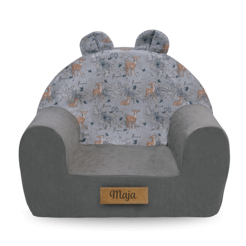 Personalizowany fotelik dziecięcy z uszami sarenki