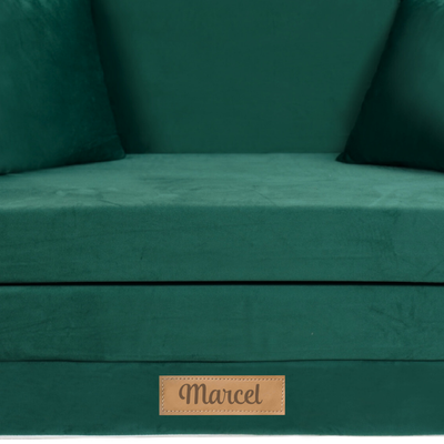 Rozkładana sofa piankowa dziecięca ZIELONA
