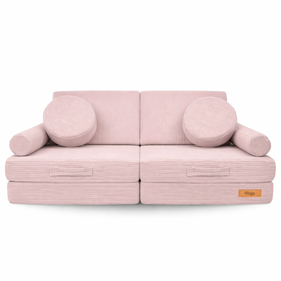 Modułowa sofa piankowa dla dzieci do zabawy - sztruks różowy