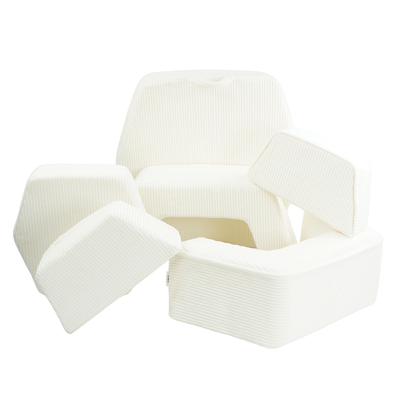 Piankowy plac zabaw dla dzieci z personalizacją – modułowy zestaw Montessori sztruks jasny krem