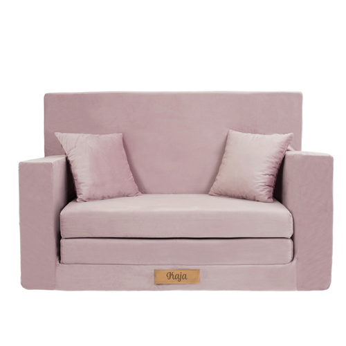 Personalized kids' foldable couch powder pink