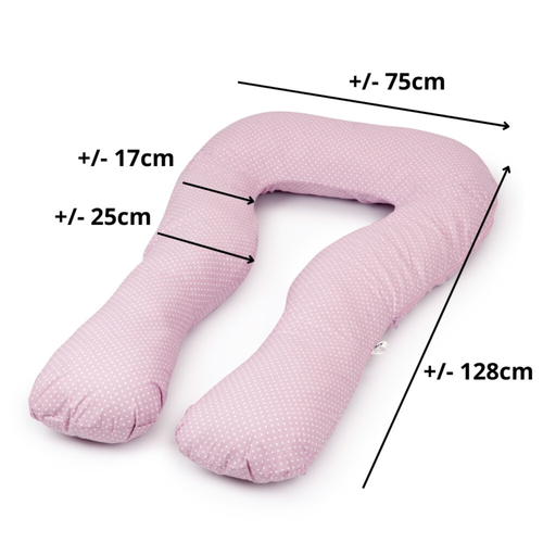 Pregnancy pillow navy blue with white U type pink