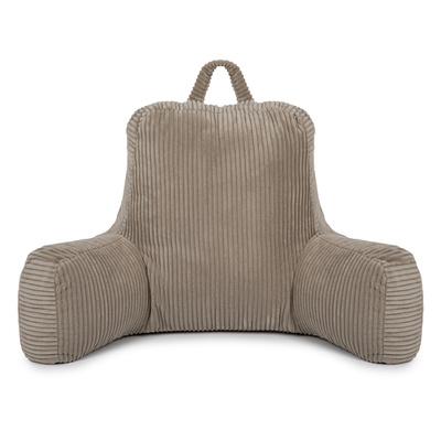 Flumi Rückenlehne Lesekissen für Erwachsene mit Armlehnen und Taschen - Kord beige