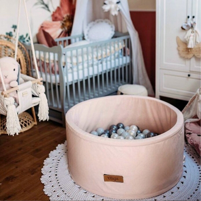  Personalisierte Bällebad Baby Bällepool Kinder 90x40cm mit 200 Bällebad Bälle rosa