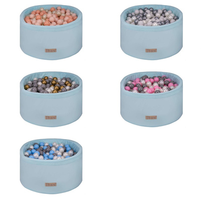  Personalisierte Bällebad Baby Bällepool Kinder 90x40cm mit 200 Bällebad Bälle Hellblau