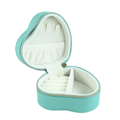 Personalizowana szkatułka na biżuterię w kształcie serca - turkus