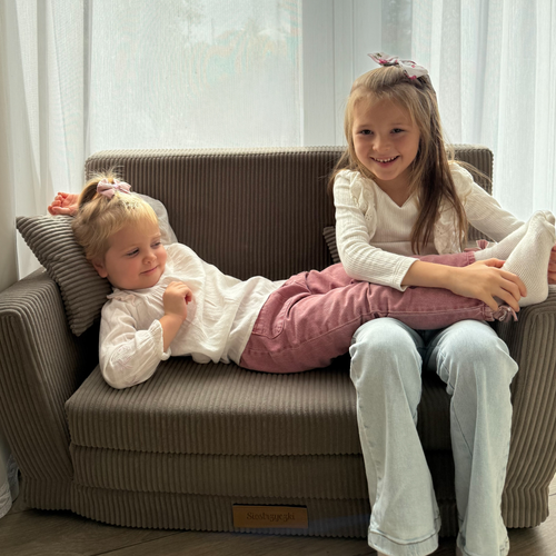 Personalized kids' foldable couch - beige