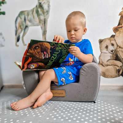 Personalisierter Schaumstoffsessel für Kinder beige Stoff Kord
