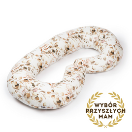 Maternity pillow type C cream with leaves pattern