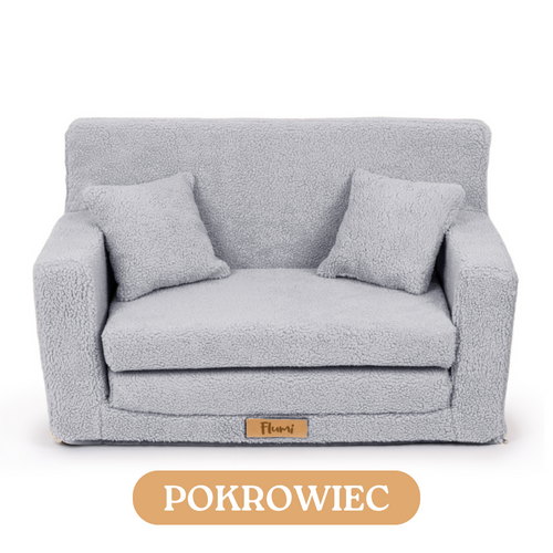Pokrowiec na sofę - BARANEK szary