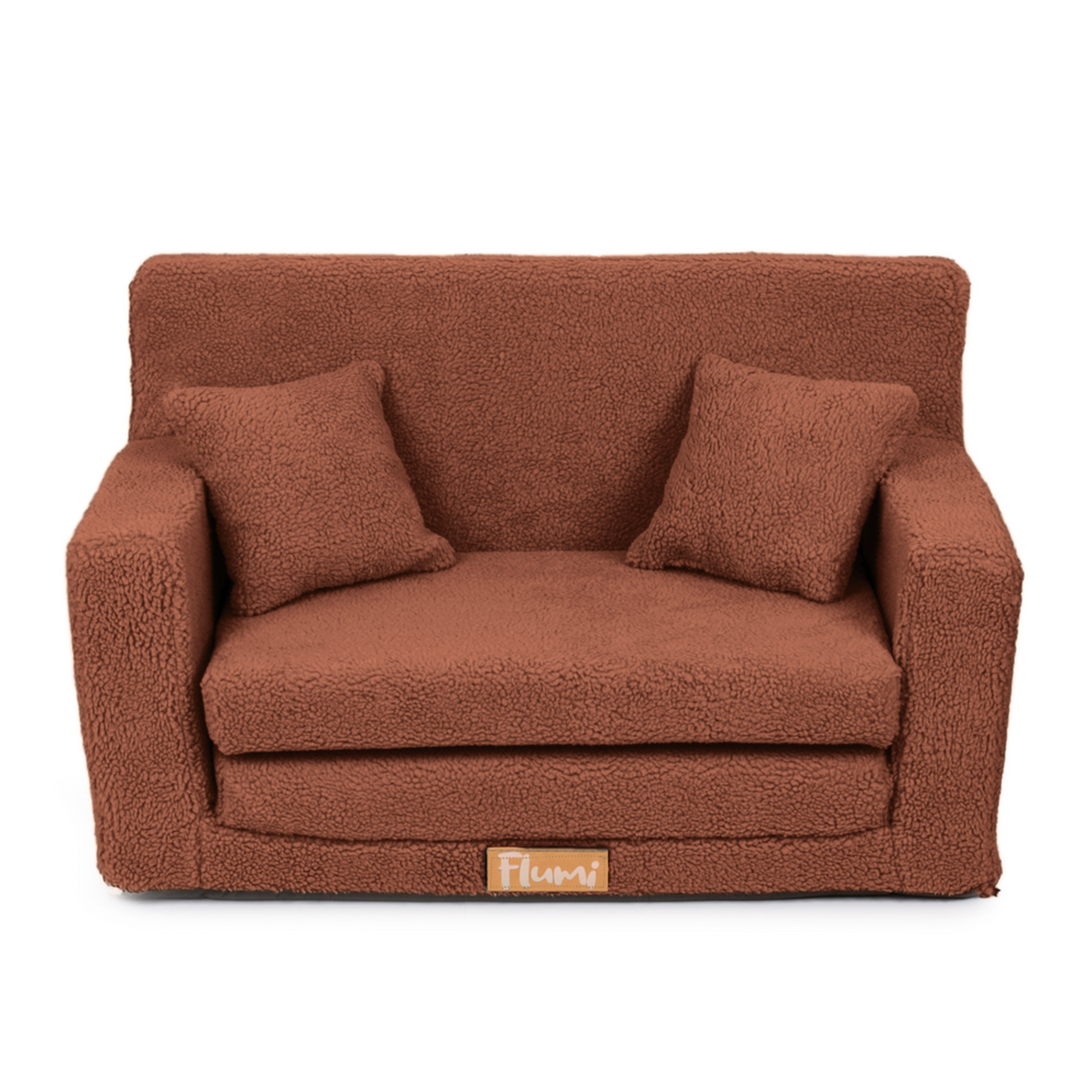Rozk�adana personalizowana sofa piankowa dzieci�ca - baranek czekoladowy