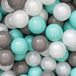 Satz mit 200 Bällen für Bällebad mint - dunkelgrau - perle