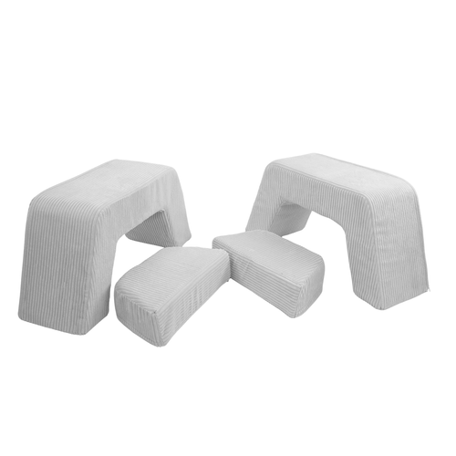 Piankowy plac zabaw dla dzieci z personalizacją – modułowy zestaw Montessori sztruks szary