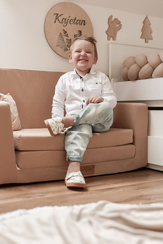 Personalisierte faltbare Kinderliege beige