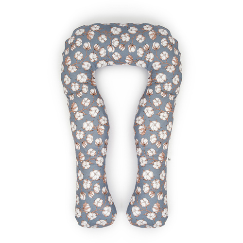 Schwangerschaftskissen marineblau mit weißen U-Typ Blumen