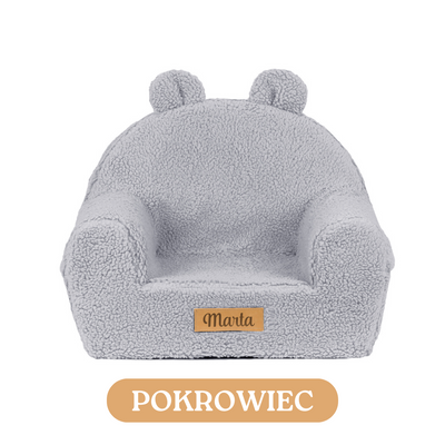 Personalisierter Schaumstoffsessel für Kinder beige Stoff Kord