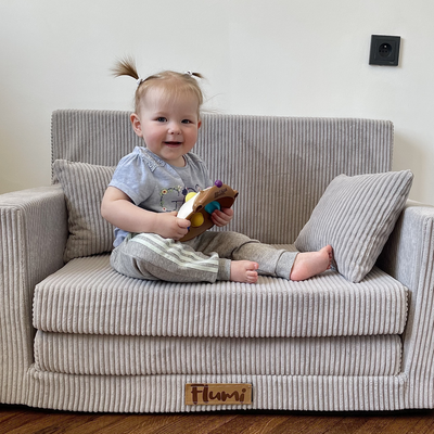 Personalized kids' foldable couch - beige