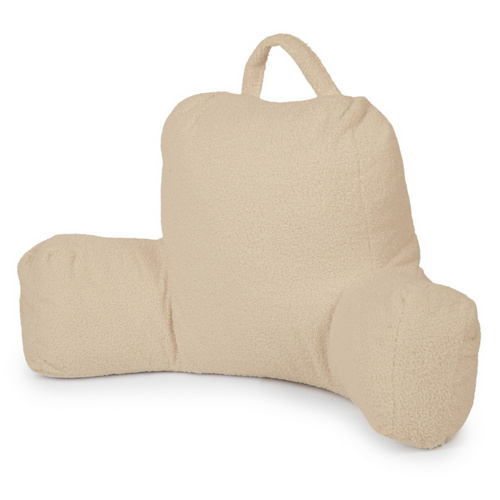 Flumi Reading Pillow for Adults with Armrests and Pockets - Boucle beige
