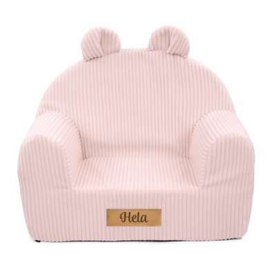 Personalizowany fotelik dziecięcy - sztruks różowy