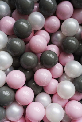 Satz mit 200 Bällen für Bällebad Powder rosa - dunkelgrau - perle