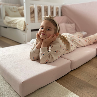 Personalisierte faltbare Kinderliege Pulver rosa