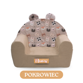 Pokrowiec na fotelik - beż + misie