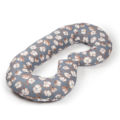 Umstandskissen Typ C marineblau mit weißen Blumen