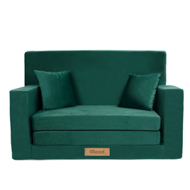 Rozkładana sofa piankowa dziecięca ZIELONA