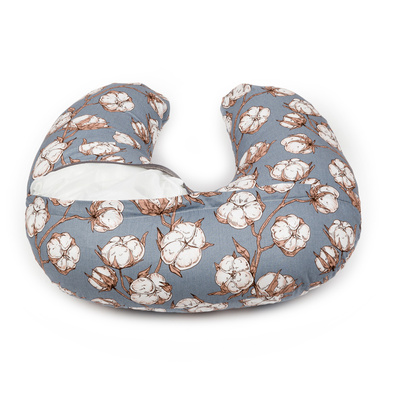 Fütterungskissen - marineblaue weiße Blumen