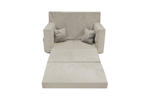 Personalisierte faltbare Kinderliege hellgrau