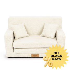 Rozkładana personalizowana sofa piankowa dziecięca - baranek jasny