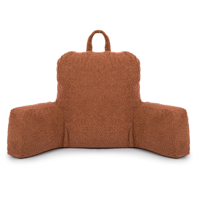 Flumi Reading Pillow for Adults with Armrests and Pockets - Boucle brown