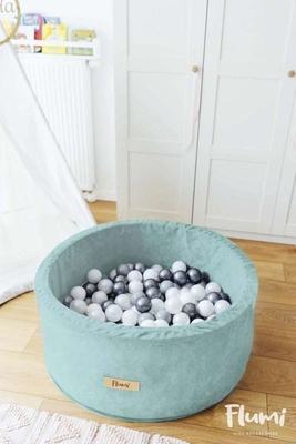  Personalisierte Bällebad Baby Bällepool Kinder 90x40cm mit 200 Bällebad Bälle Hellblau