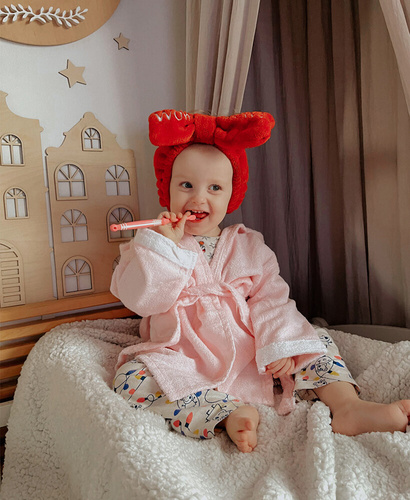 Kinderbademantel mit Kapuze - Häschen 105-120cm