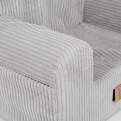 Personalisierter Schaumstoffsessel für Kinder grau Stoff Kord